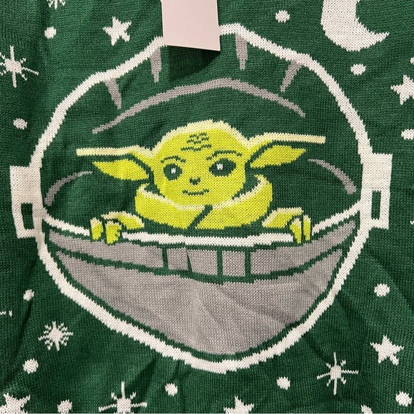 NWT Star Wars Grogu Christmas Sweater The Child Baby Yoda Women’s 2X XXL Green - Picture 4 of 7